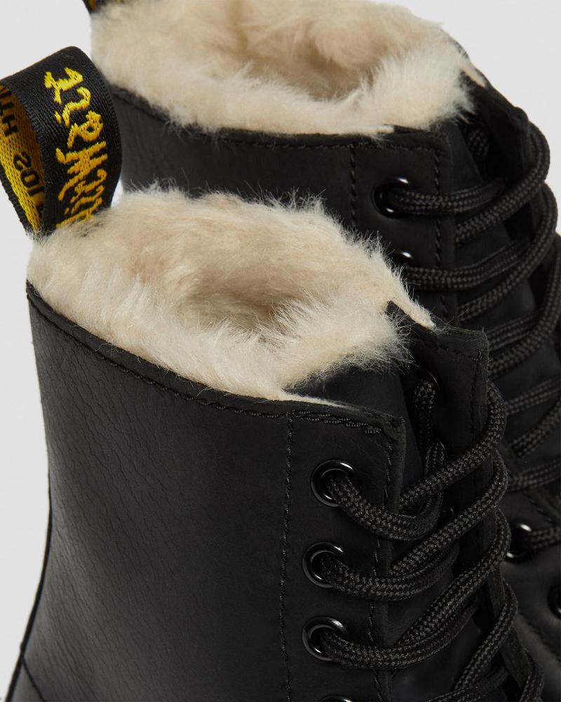 Botas de Invierno Dr Martens 1460 Faux Fur Forro Mujer Negros | MX 510VRW